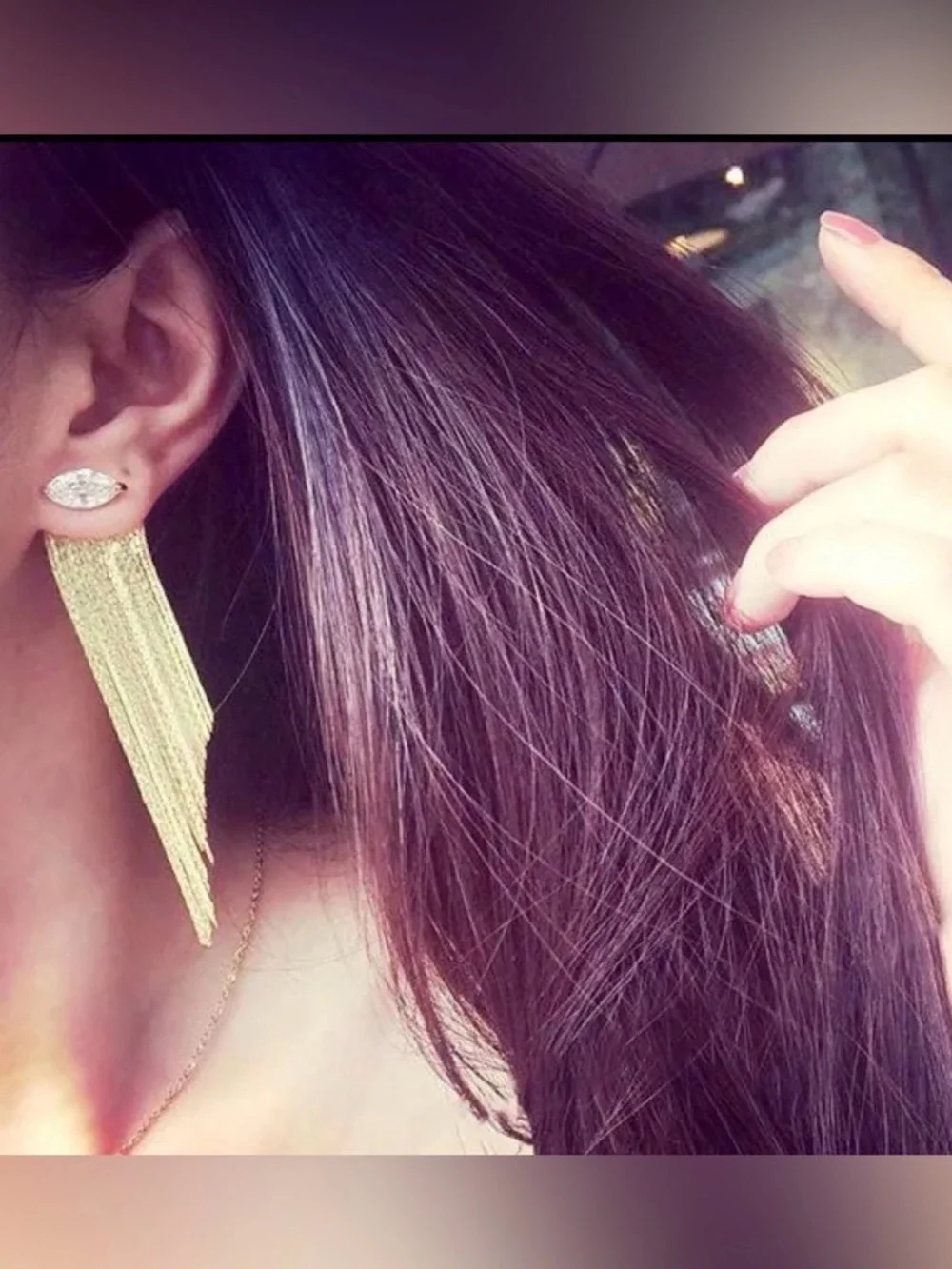 Crystal Tassel Earrings  Long Fringe Drop Earrings